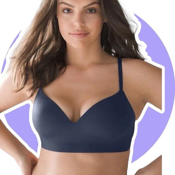 Soma Womens 38 DD Enbliss Wireless Nightfall Navy Blue Bra New NWT - Picture 5 of 11